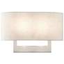 2_Livex Donner 15" Wide Nickel and Oatmeal Shade Wall Sconce