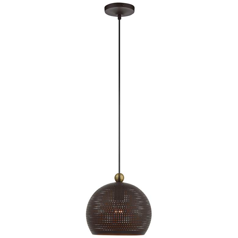 Image 2 Livex Dublin 10 inch Wide Bronze Metal Modern Globe Mini Pendant Light