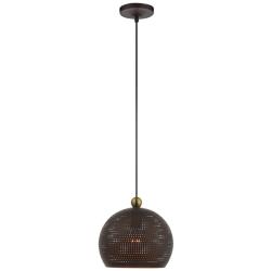 Livex Dublin 10" Wide Bronze Metal Modern Globe Mini Pendant Light
