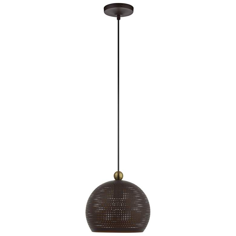 Image 3 Livex Dublin 10 inch Wide Bronze Metal Modern Globe Mini Pendant Light more views