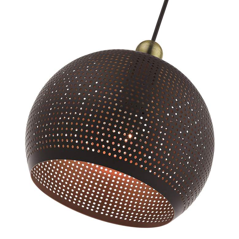 Image 4 Livex Dublin 10 inch Wide Bronze Metal Modern Globe Mini Pendant Light more views