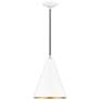 2_Livex Dulce 10" Wide Shiny White Cone Mini Pendant