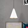 1_Livex Dulce 10" Wide Shiny White Cone Mini Pendant