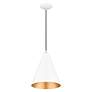 4_Livex Dulce 10" Wide Shiny White Cone Mini Pendant more views