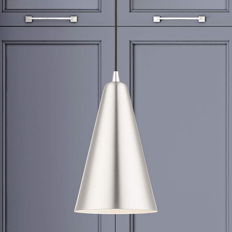 Image 1 Livex Dulce 7 1/2" Chrome and Brushed Aluminum Modern Mini Pendant