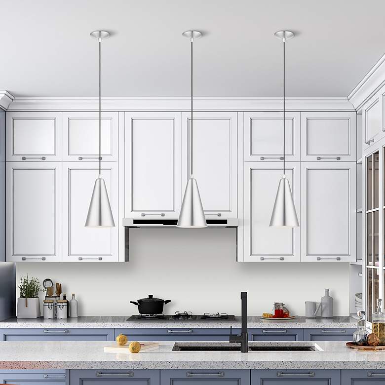 Image 7 Livex Dulce 7 1/2" Chrome and Brushed Aluminum Modern Mini Pendant more views