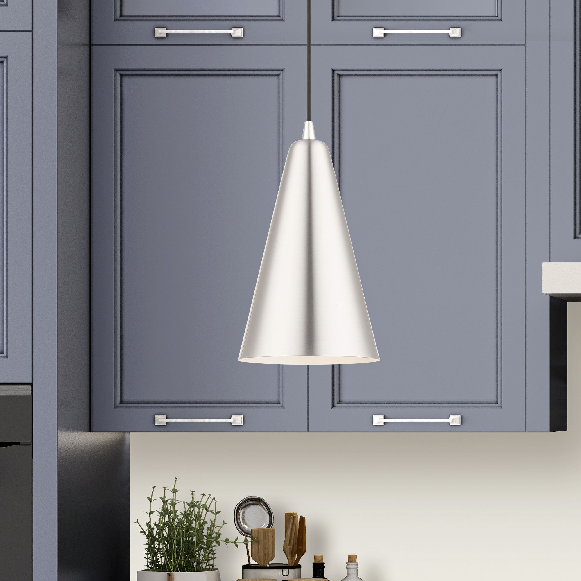 Livex Dulce 7 1/2" Wide Brushed Aluminum Mini Pendant