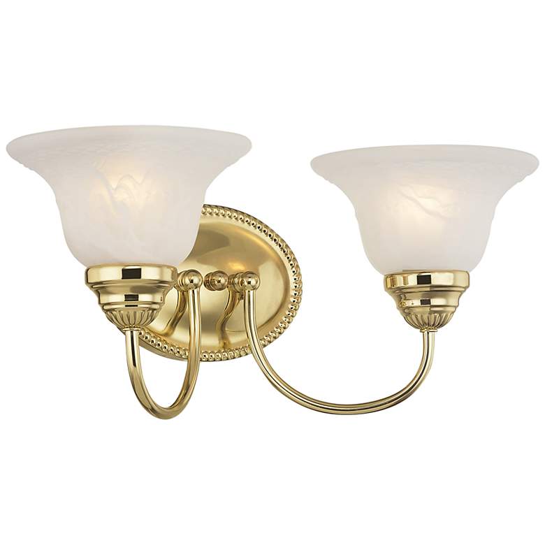 Image 3 Livex Edgemont 17 inch Wide 2-Light Polished Brass Bath Vanity Light