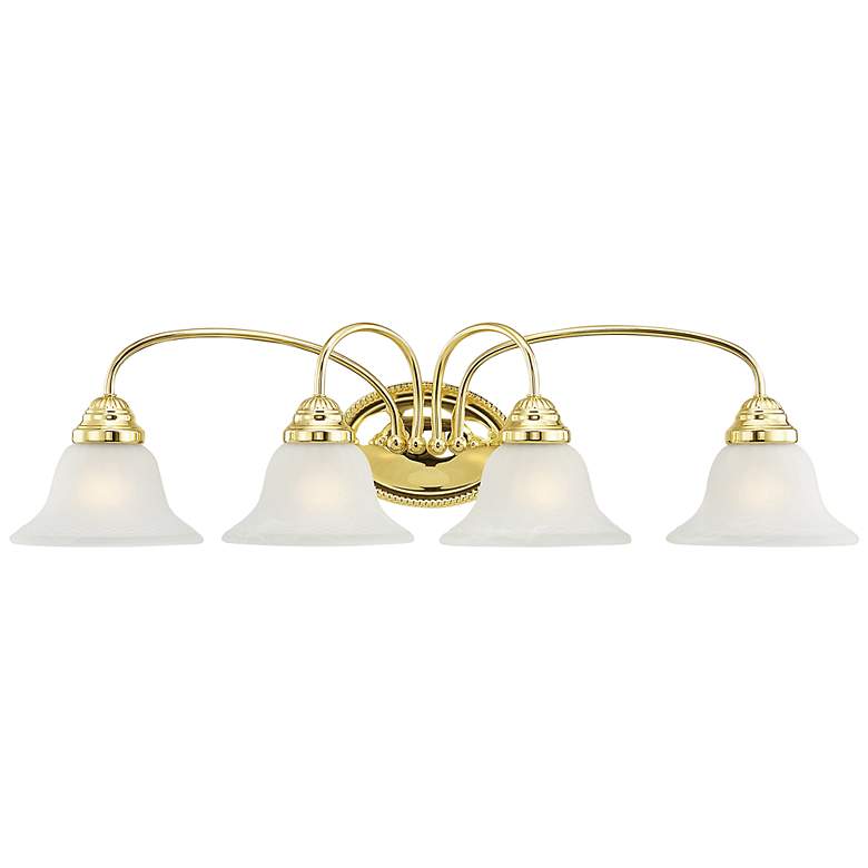 Image 3 Livex Edgemont 30.5 inch Wide 4-Light Polished Brass Bath Vanity Light