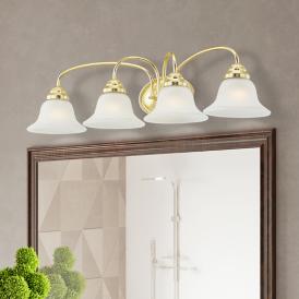 Livex Edgemont 30.5" Wide 4-Light Polished Brass Bath Vanity Light Livex Edgemont 30.5" Wide 4-Light Polished Brass Bath Vanity Light
