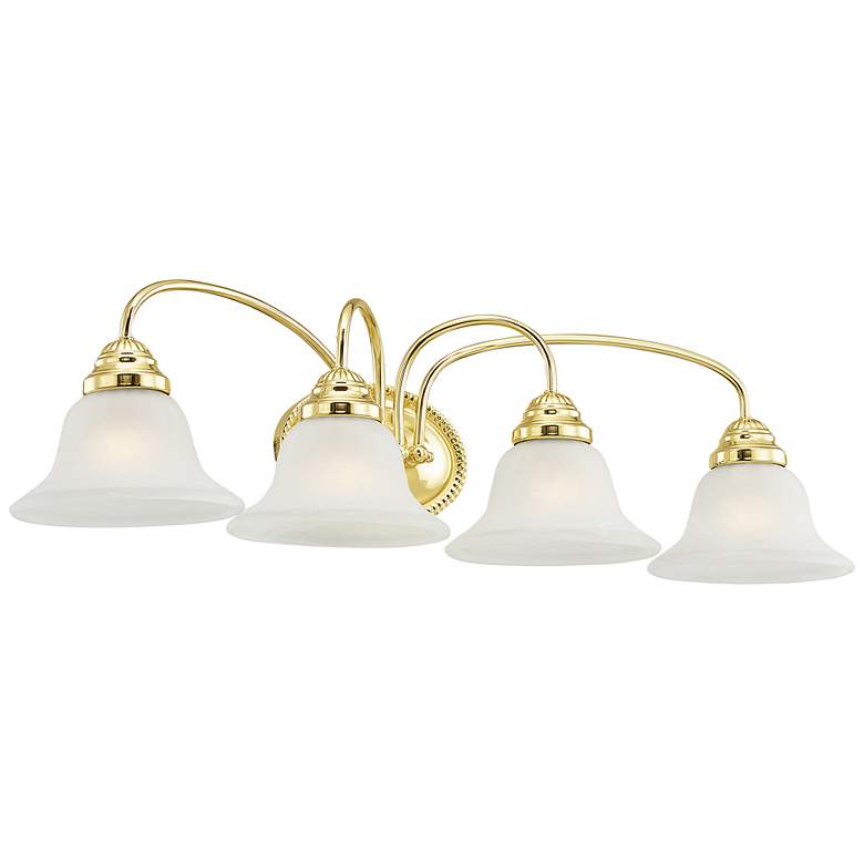 Image 5 Livex Edgemont 30.5 inch Wide 4-Light Polished Brass Bath Vanity Light more views