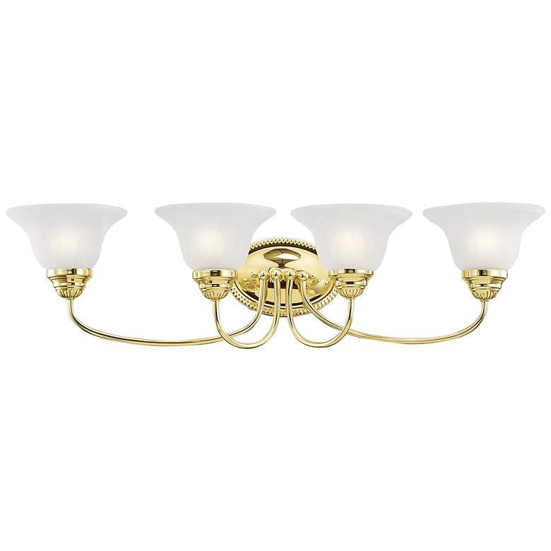 Image 7 Livex Edgemont 30.5 inch Wide 4-Light Polished Brass Bath Vanity Light more views