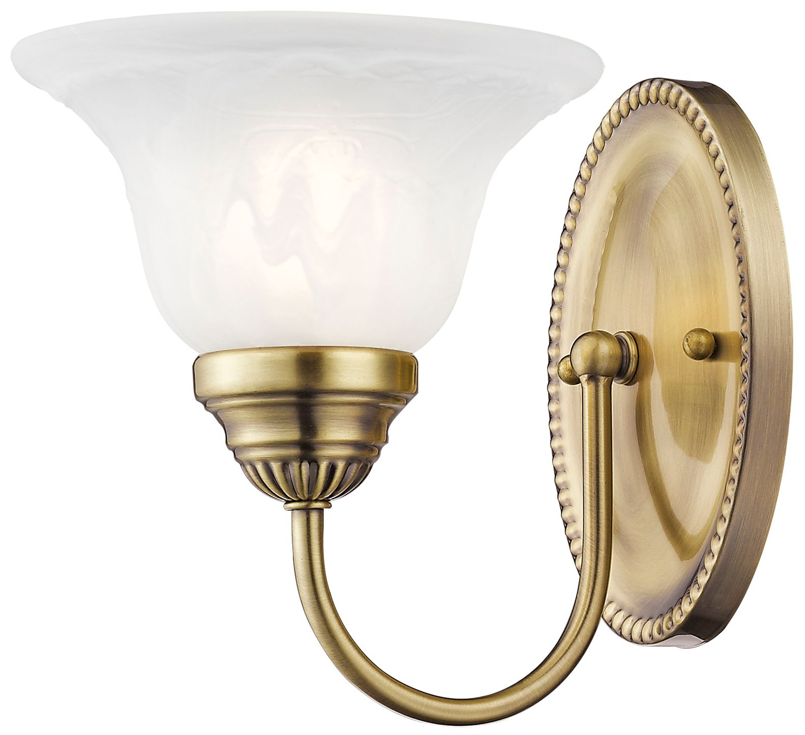 Image 2 Livex Edgemont 8" High Antique Brass Wall Sconce
