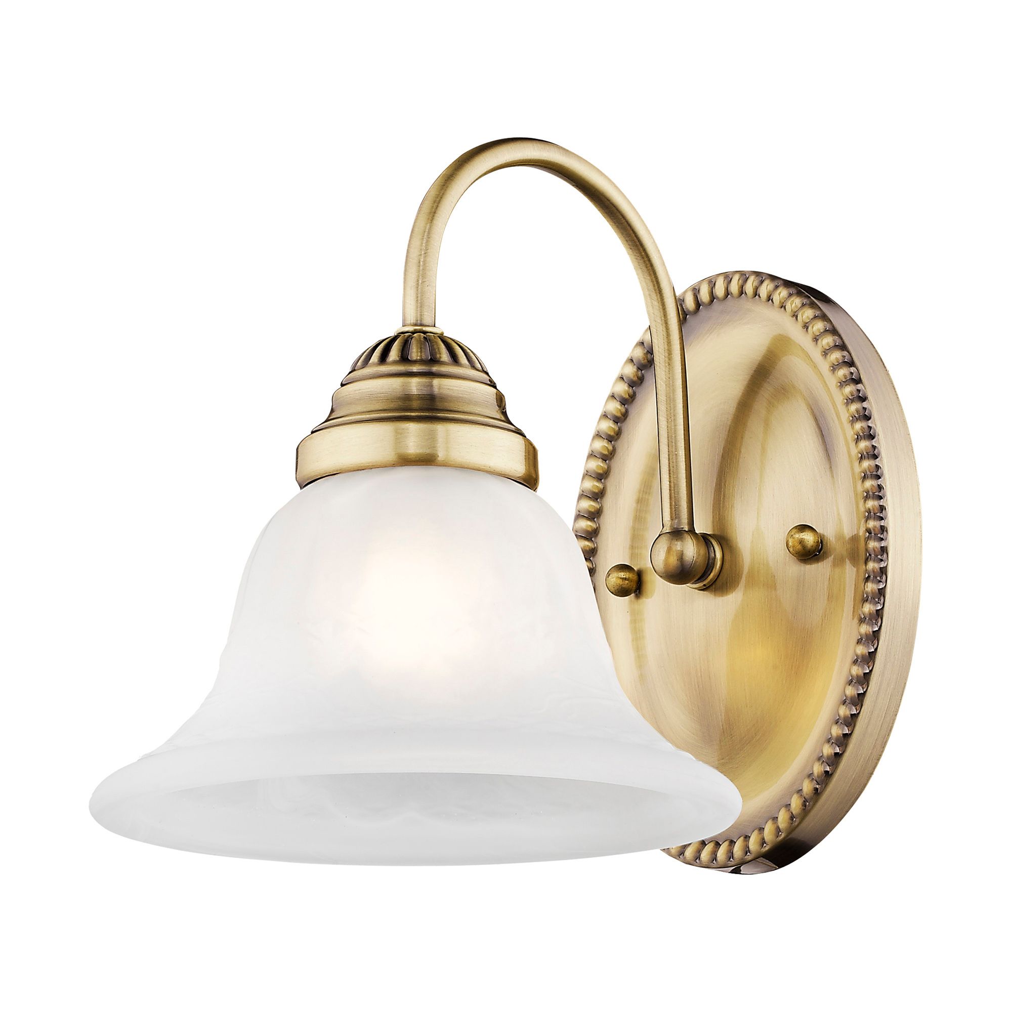 Image 5 Livex Edgemont 8" High Antique Brass Wall Sconce more views