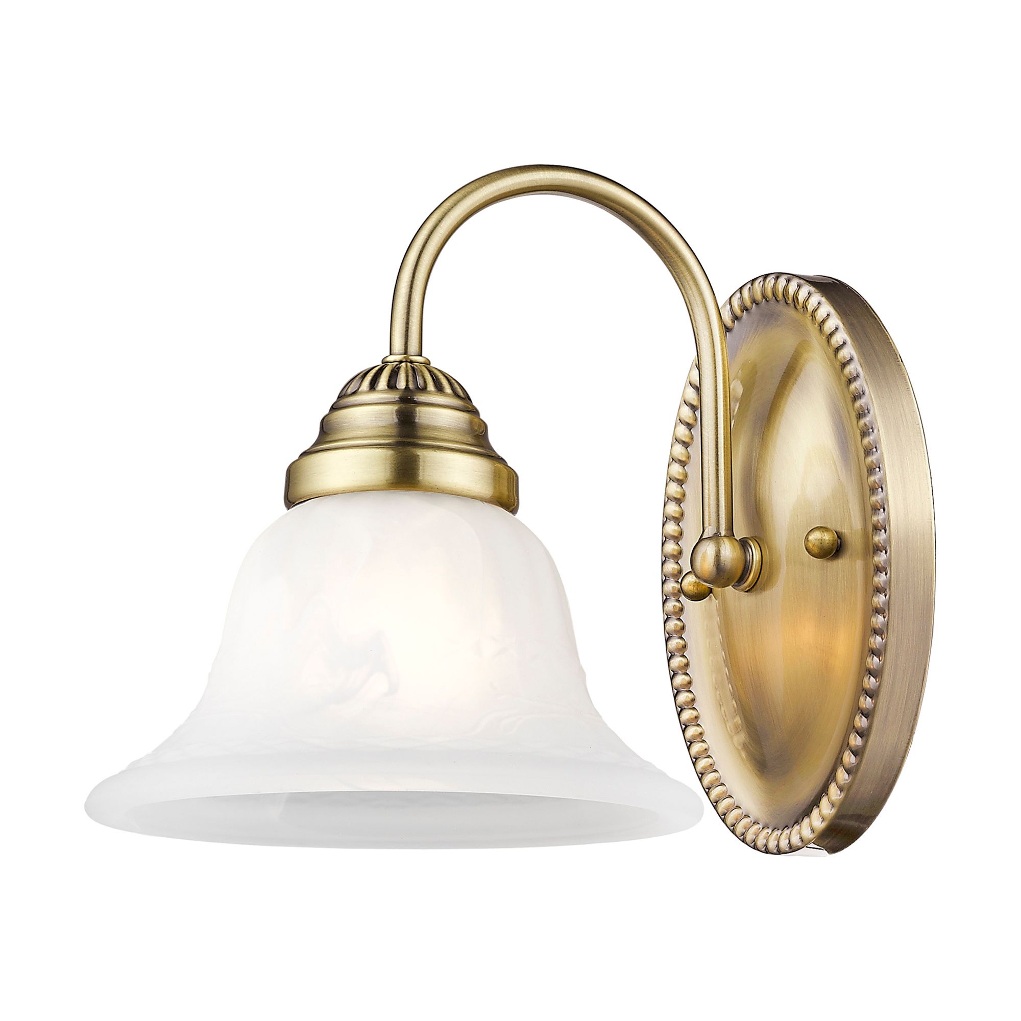 Image 7 Livex Edgemont 8" High Antique Brass Wall Sconce more views