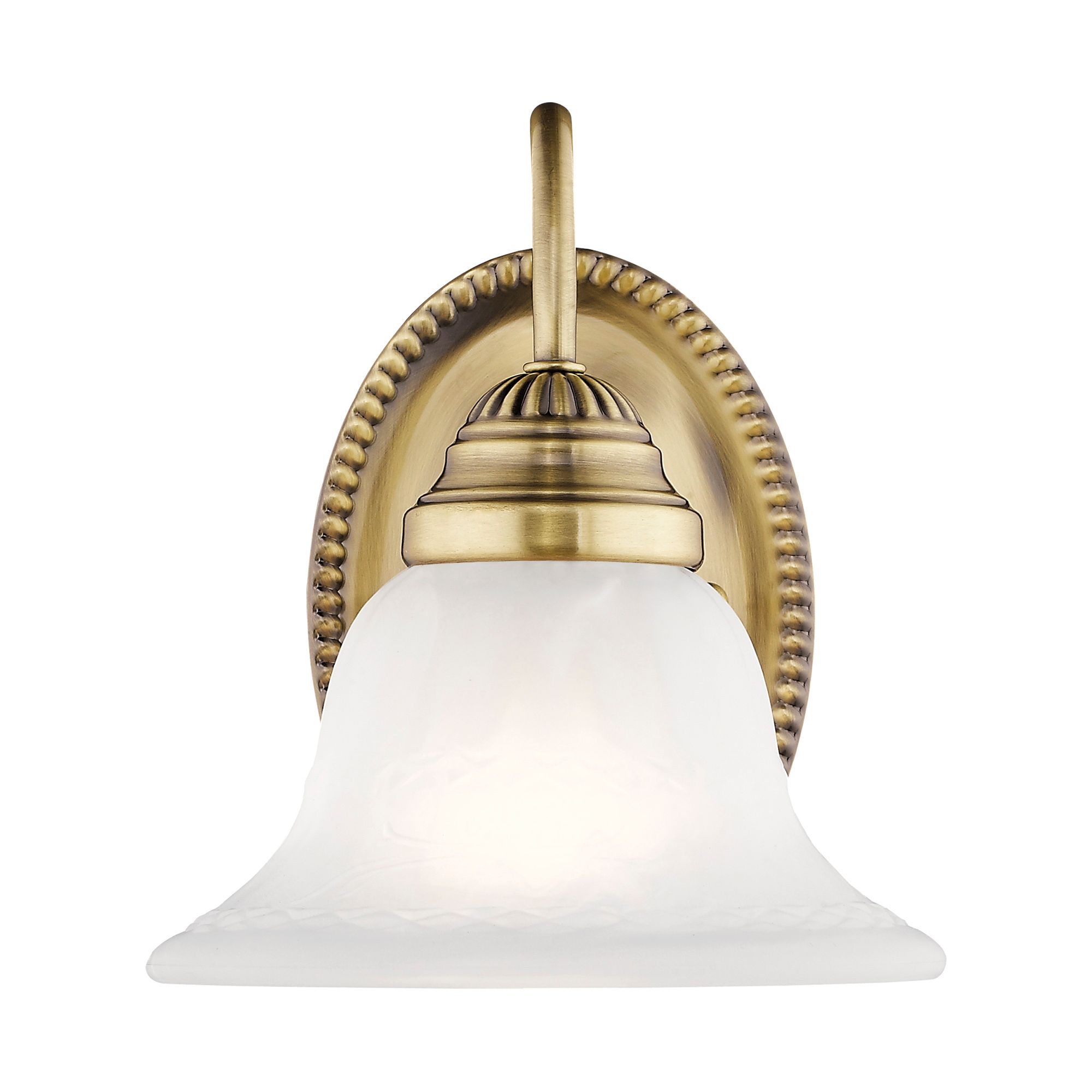 Livex Edgemont 8" High Antique Brass Wall Sconce