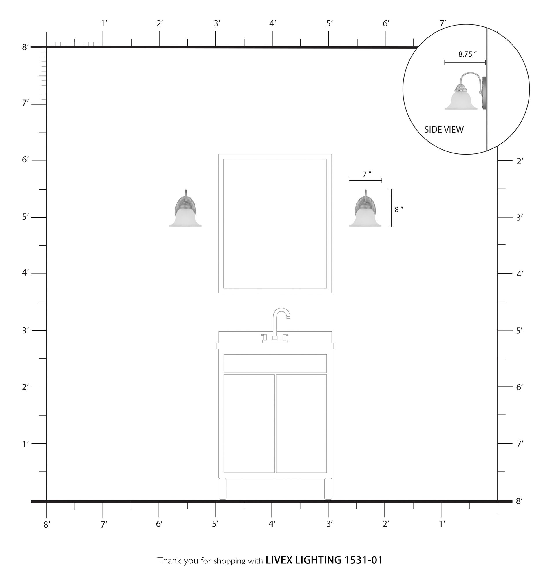 Livex Edgemont 8" High Antique Brass Wall Sconce