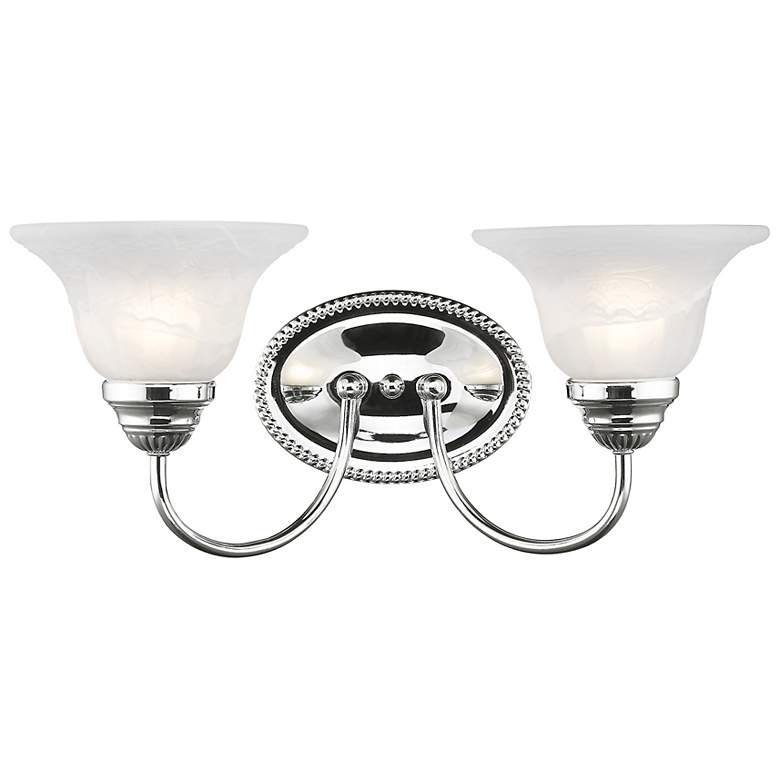 Image 2 Livex Edgemont 8" High Polished Chrome 2-Light Wall Sconce