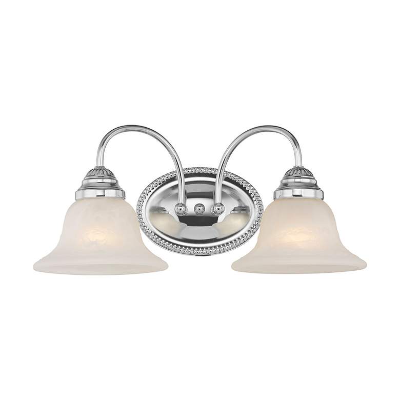 Image 5 Livex Edgemont 8" High Polished Chrome 2-Light Wall Sconce more views