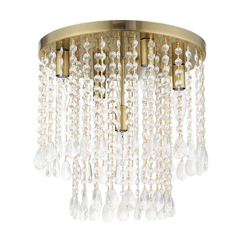 Image 3 Livex Elizabeth 13 3/4"W Antique Brass 5-Light Ceiling Light more views