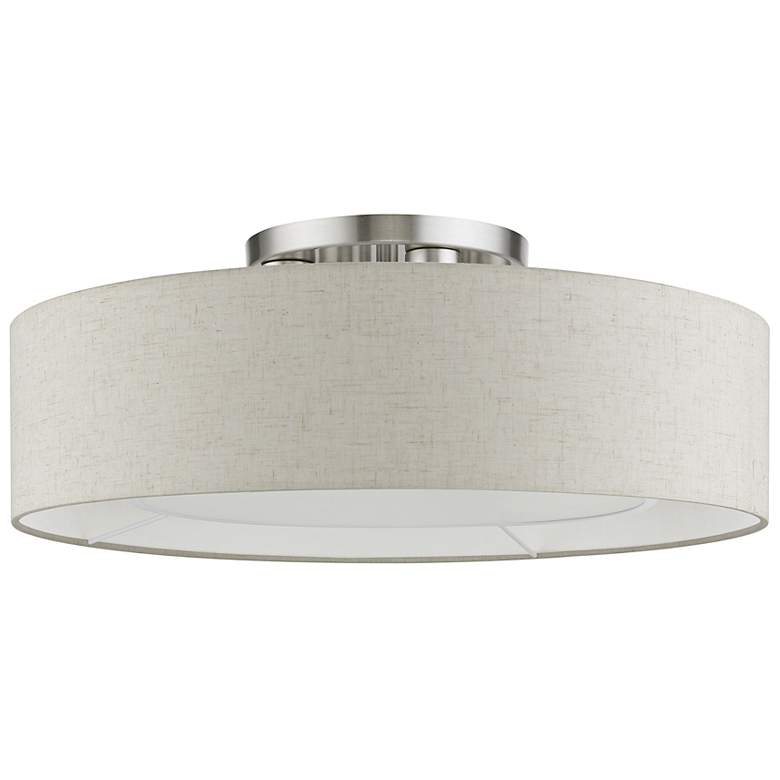Image 5 Livex Ellsworth 21" 4-Light Silver and Gray Semi-Flush Ceiling Light more views