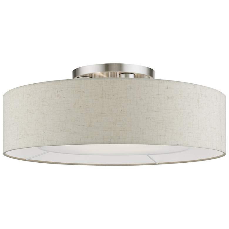 Image 6 Livex Ellsworth 21" 4-Light Silver and Gray Semi-Flush Ceiling Light more views