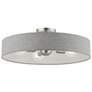 Thumbnail2 of Livex Elmhurst 22" Wide 4-Light Nickel Gray Shade Drum Ceiling Light