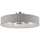 Livex Elmhurst 22" Wide 4-Light Nickel Gray Shade Drum Ceiling Light