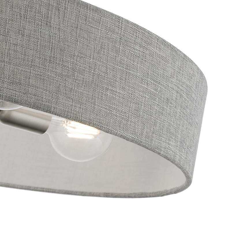Image 5 Livex Elmhurst 22" Wide 4-Light Nickel Gray Shade Drum Ceiling Light more views