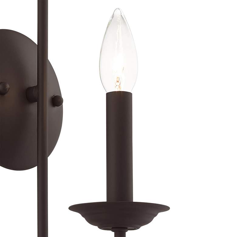 Image 2 Livex Estate 16" High Traditional Candlestick Style Bronze Wall Sconce more views