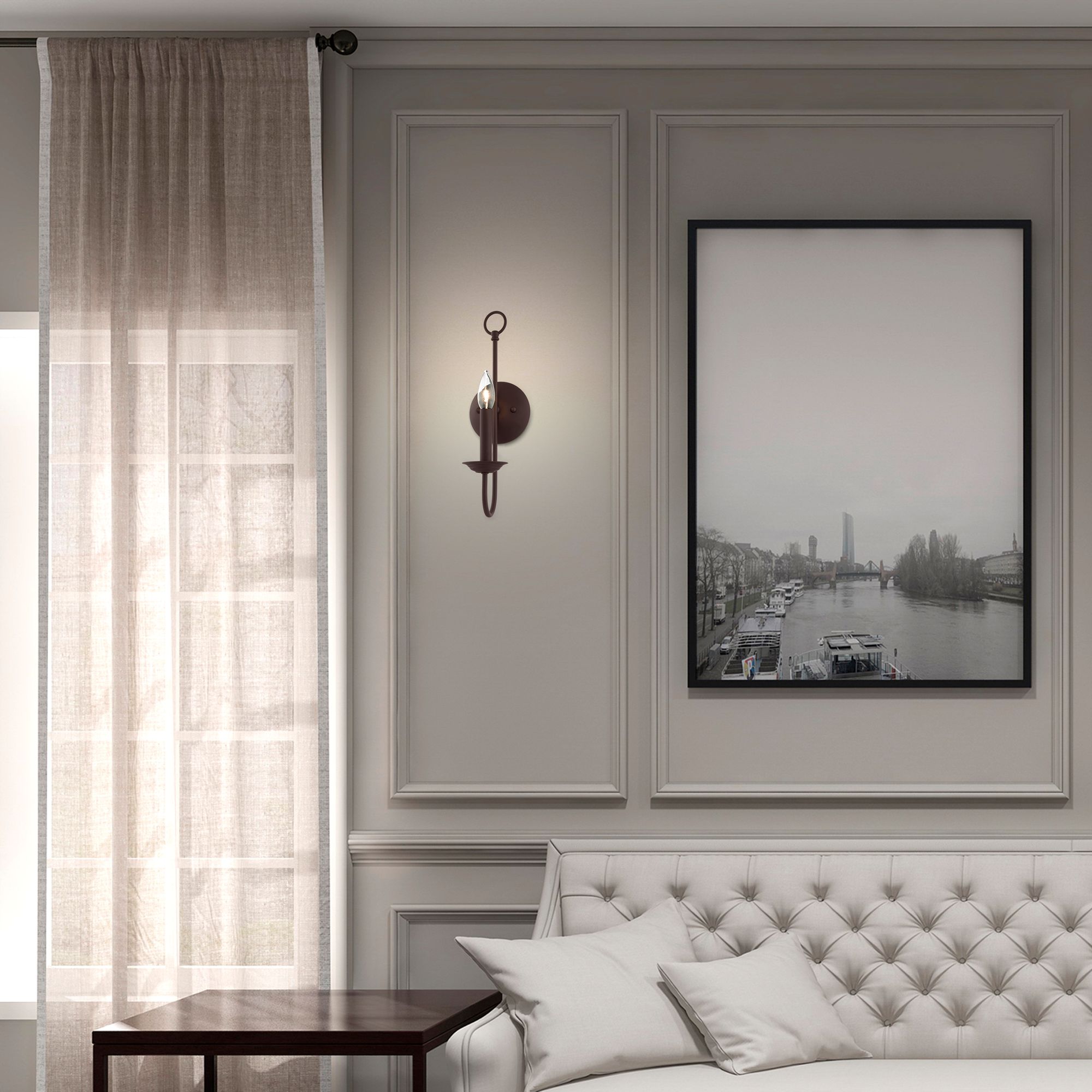 Livex Estate 16" High Traditional Candlestick Style Bronze Wall Sconce