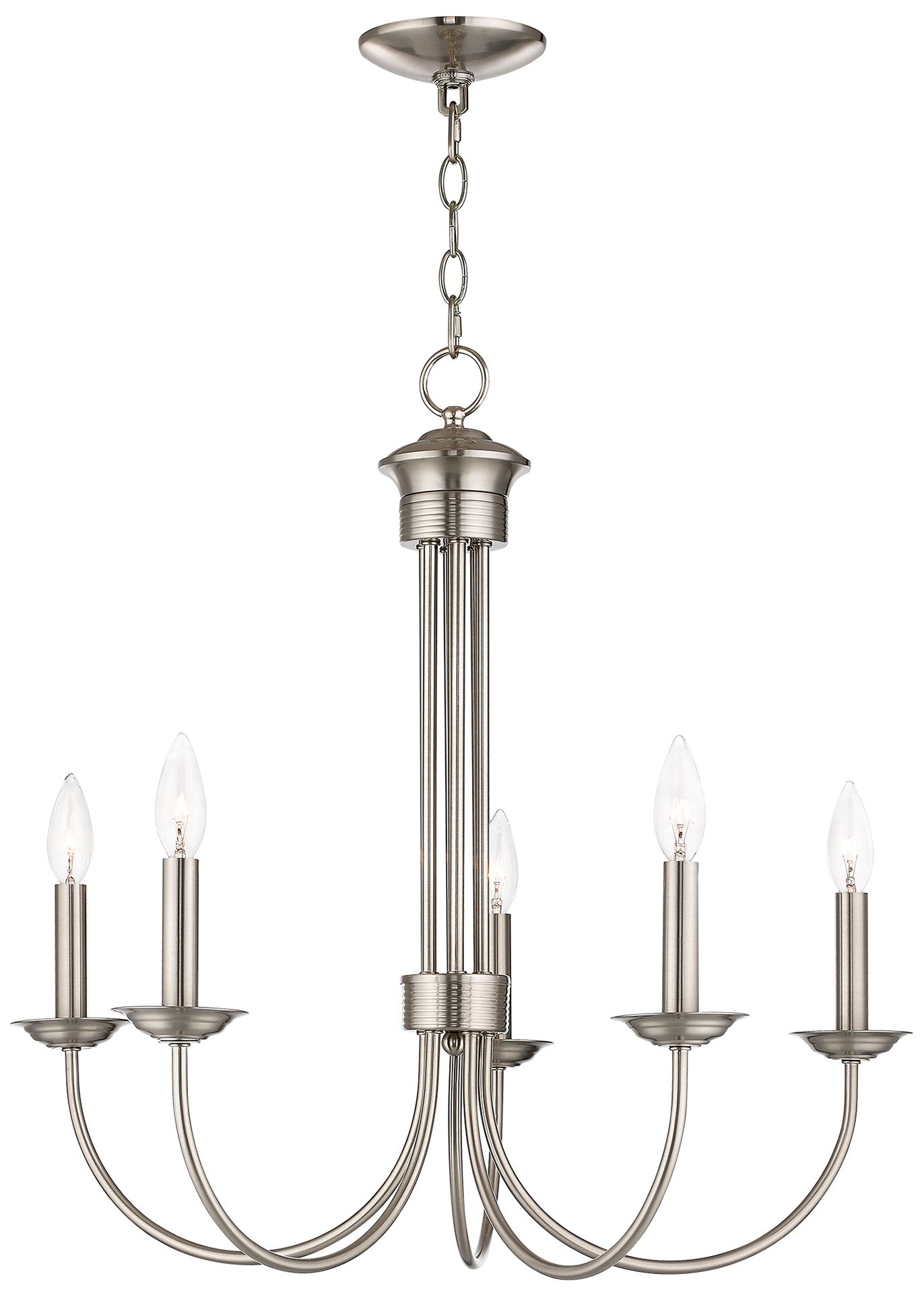 Livex Estate 25" Wide Brushed Nickel 5-Light Chandelier