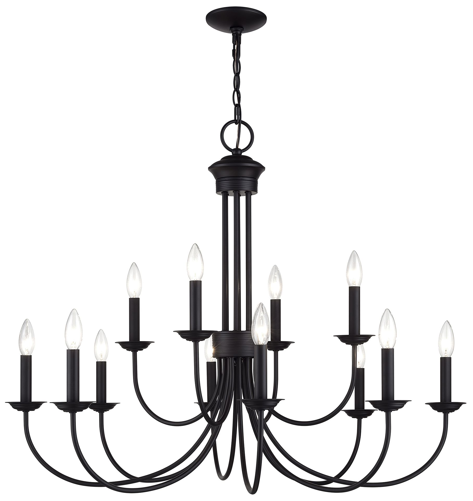 Livex Estate 36" Wide Black 12-Light Chandelier
