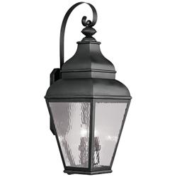 Livex Exeter 38&quot; High Black and Water Glass Traditional Outdoor Light