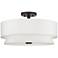 Livex Fontana 18" 4-Light Bronze Off-White Double Drum Ceiling Light