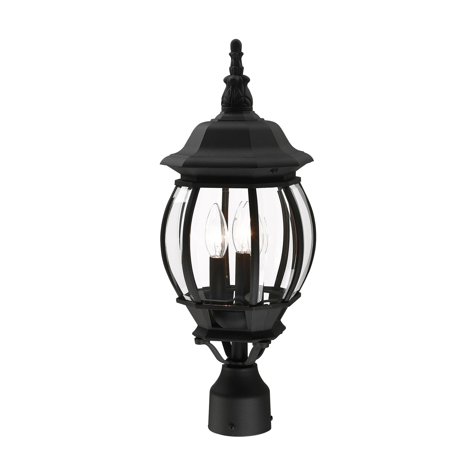 Livex Frontenac 21" High Textured Black Lantern Outdoor Post Light
