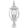 1_Livex Frontenac 21" High Textured White Lantern Outdoor Post Light