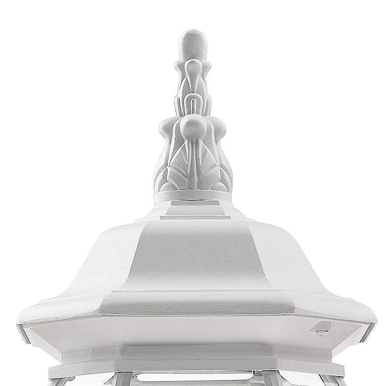 Image 3 Livex Frontenac 21" High Textured White Lantern Outdoor Post Light more views
