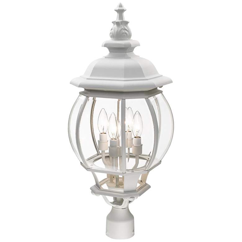 Image 4 Livex Frontenac 27 1/2" Textured White Lantern Outdoor Post Light more views