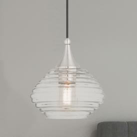 Livex Gaviota 8 1/4" Wide Brushed Nickel Mini Pendant Livex Gaviota 8 1/4" Wide Brushed Nickel Mini Pendant