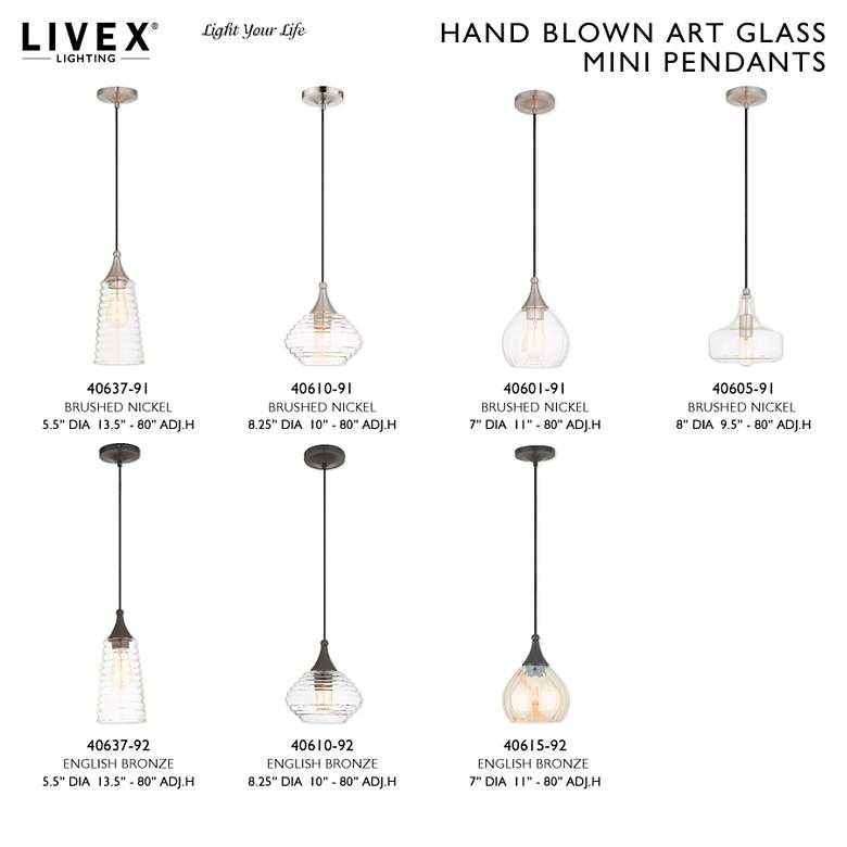 Image 5 Livex Gaviota 8 1/4" Wide Brushed Nickel Mini Pendant more views