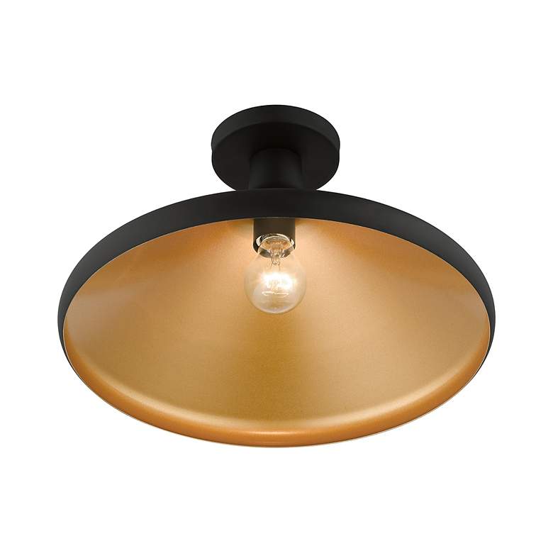 Image 5 Livex Geneva 15 1/4" Wide Modern Black Semi-Flush Mount Ceiling Light more views