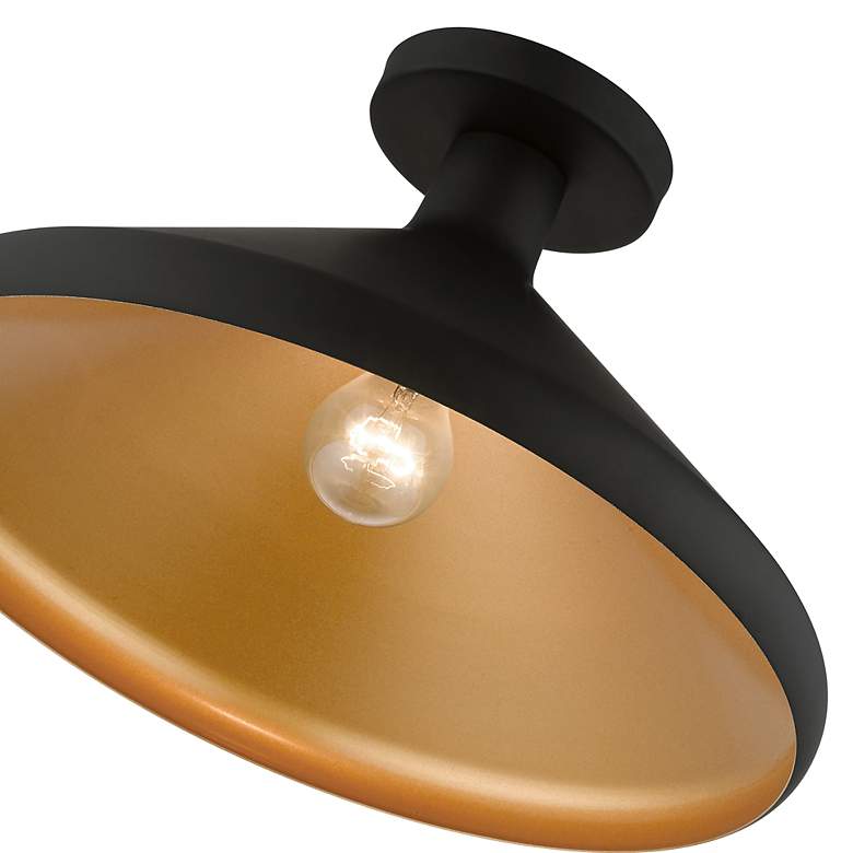Image 6 Livex Geneva 15 1/4" Wide Modern Black Semi-Flush Mount Ceiling Light more views