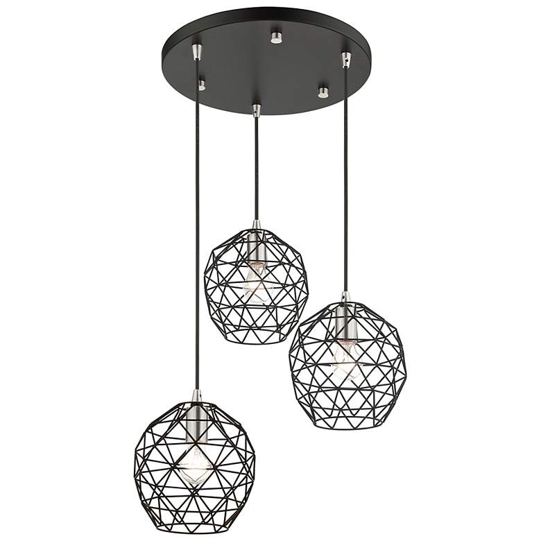 Image 5 Livex Geometrix 20" Wide 3-Light Black Finish Geometric Modern Pendant more views
