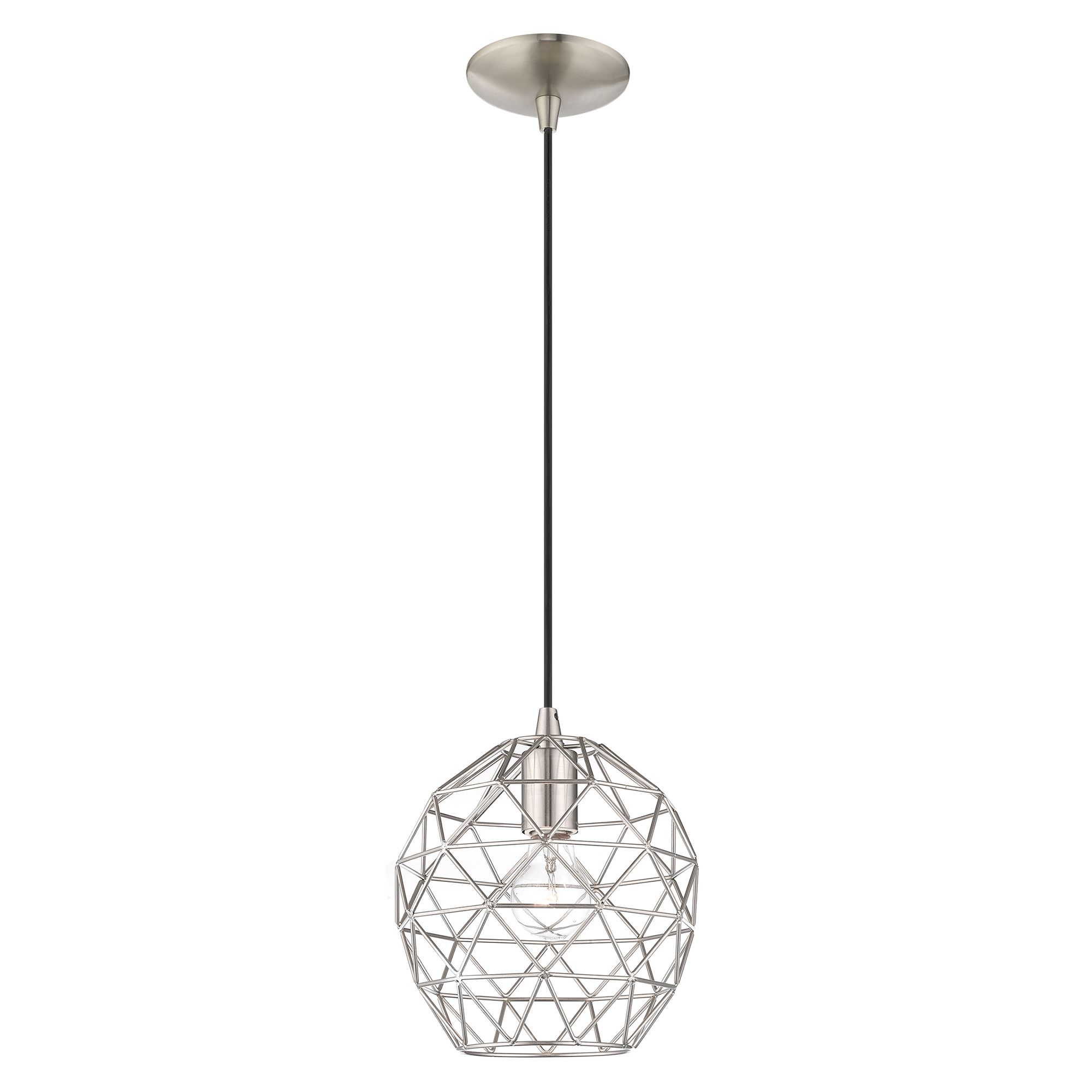 Livex Geometrix 8" Wide Brushed Nickel Mini Pendant