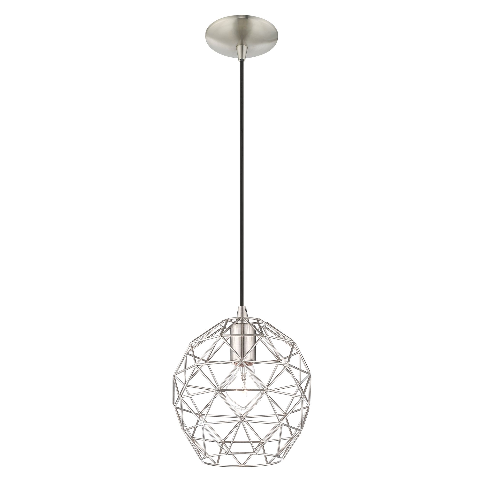 Livex Geometrix 8" Wide Brushed Nickel Mini Pendant