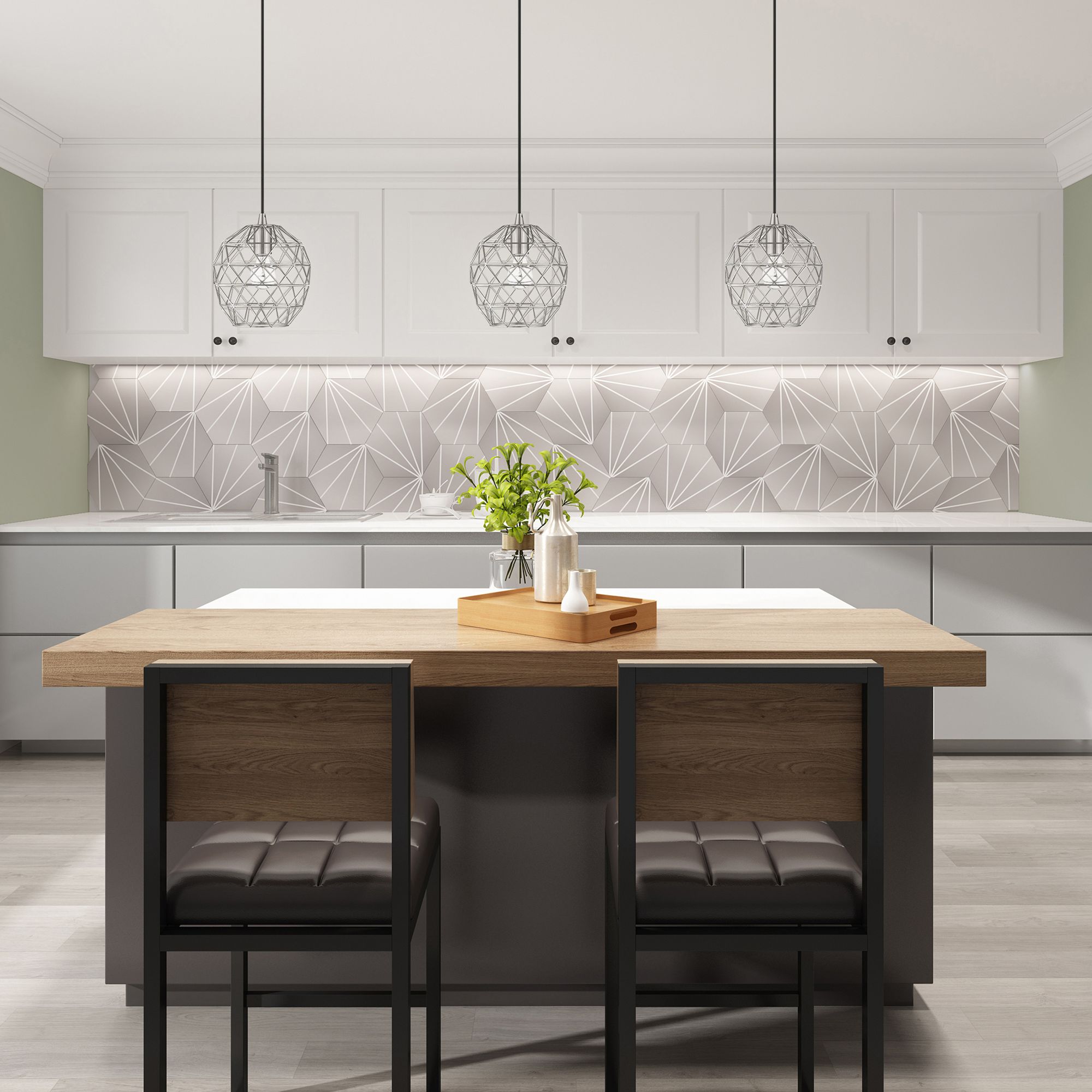 Livex Geometrix 8" Wide Brushed Nickel Mini Pendant