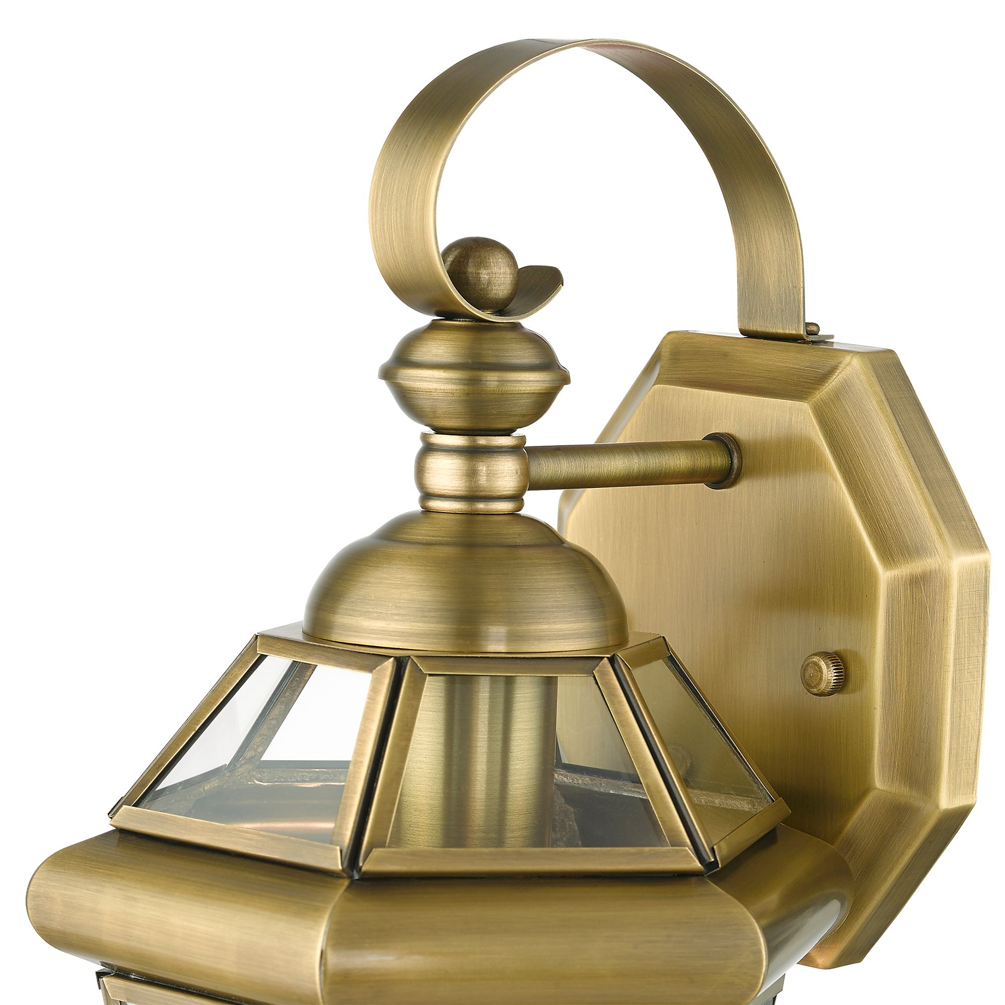 Livex Georgetown 12" High Antique Brass Outdoor Wall Lantern