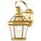 Livex Georgetown 12" High Polished Brass Finish Outdoor Wall Lantern