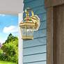 1_Livex Georgetown 12" High Polished Brass Finish Outdoor Wall Lantern